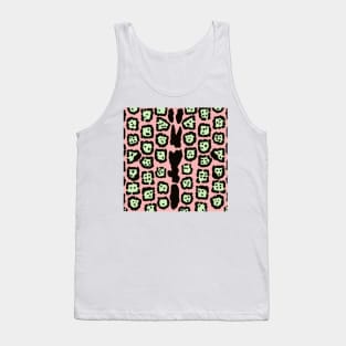 Jaguar Pattern in Melon on Pink Lemonade Tank Top